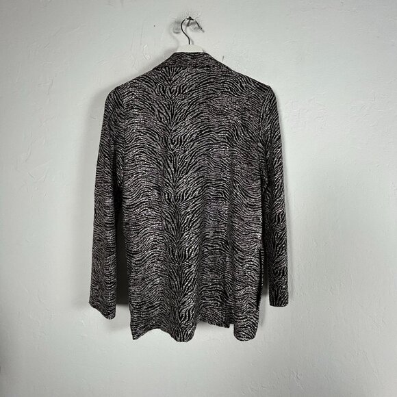 Chico's Womens Black & White Zebra Print Zip Up Jacket Size 0 Casual Lightweight - Picture 2 of 8